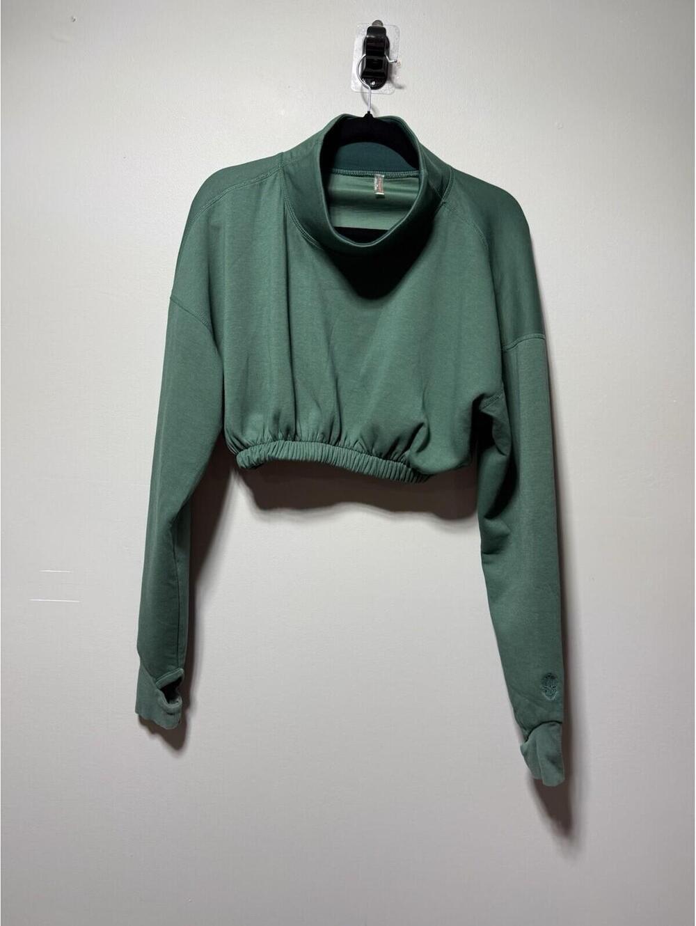 FP Movement Gigi Cropped Layer Top Pine Green S Athleisure Outdoors Hiking